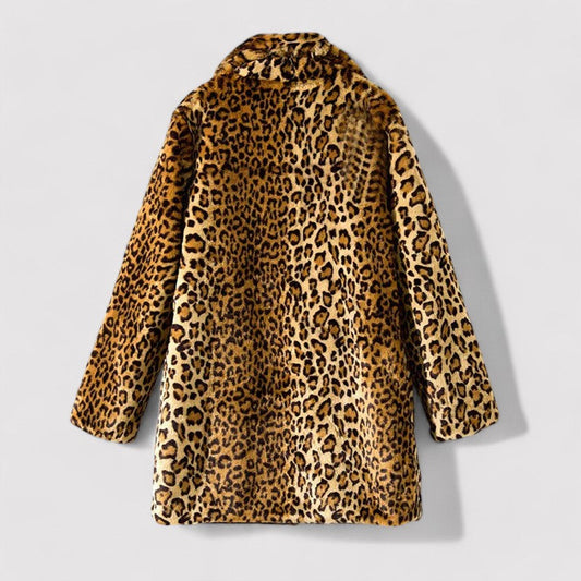 Women's Leopard Print Faux Fur Coat - WildGlam