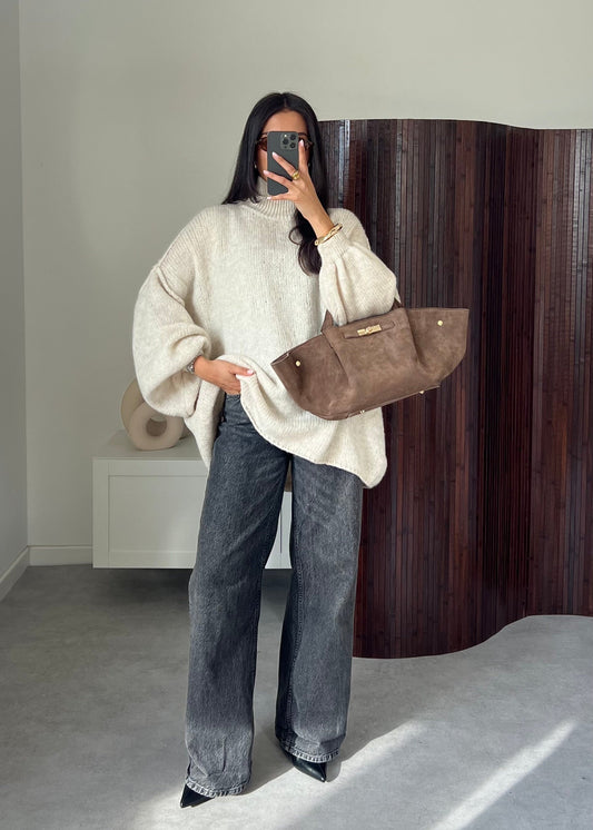 Wool Blend Sweater - Crème