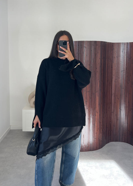 Elegant Split Sleeve Knit Sweater