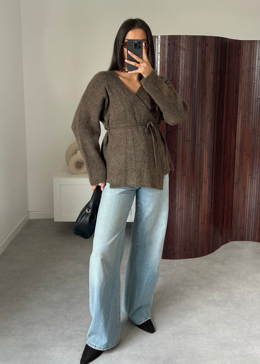 Women's Tie Front Knit Vest Relaxed Fit