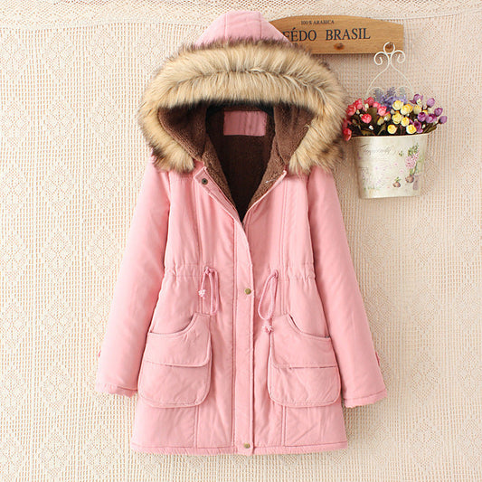 Women's Sherpa-Lined Parka - Faux Fur Trim, Slim Fit - WinterCharm Pink