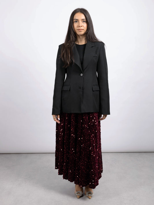 Sequin Skirt One-Size-Fits-Most Elastic Waist