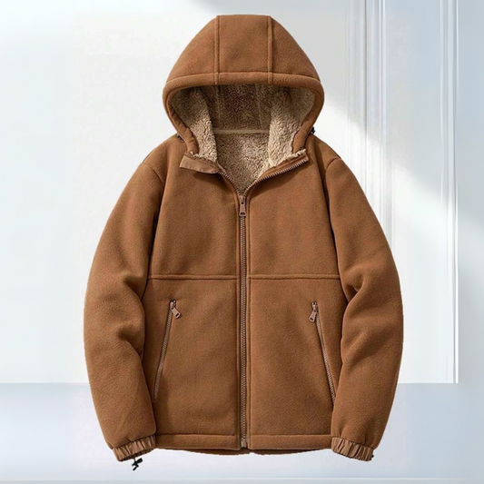Men's Hooded Fleece Jacket - WarmthGuard Explorer