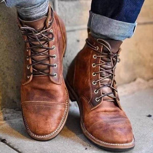 Men's Vintage Work Boots - Classic Appeal All-Day Ease