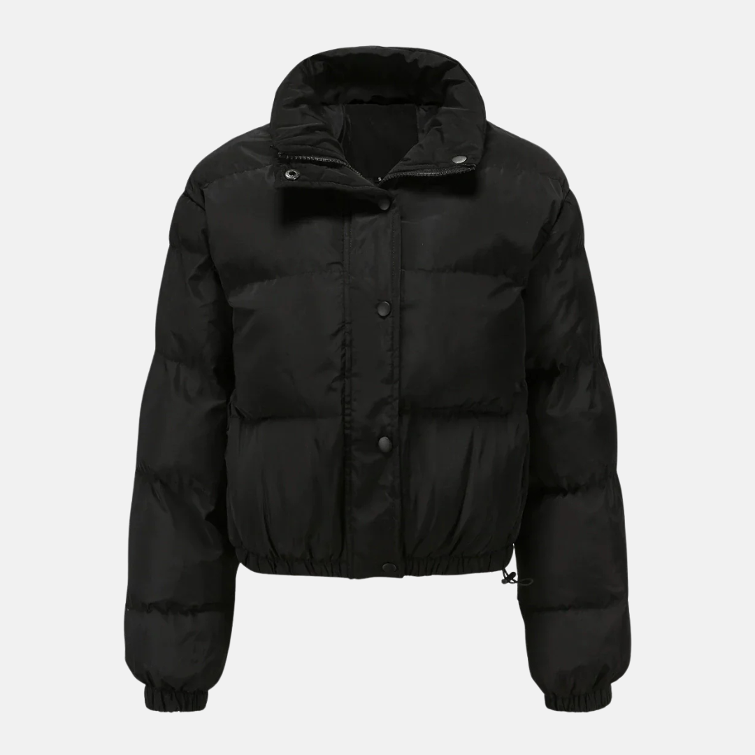 Women's Oversized Cropped Puffer Jacket - UrbanChic Black