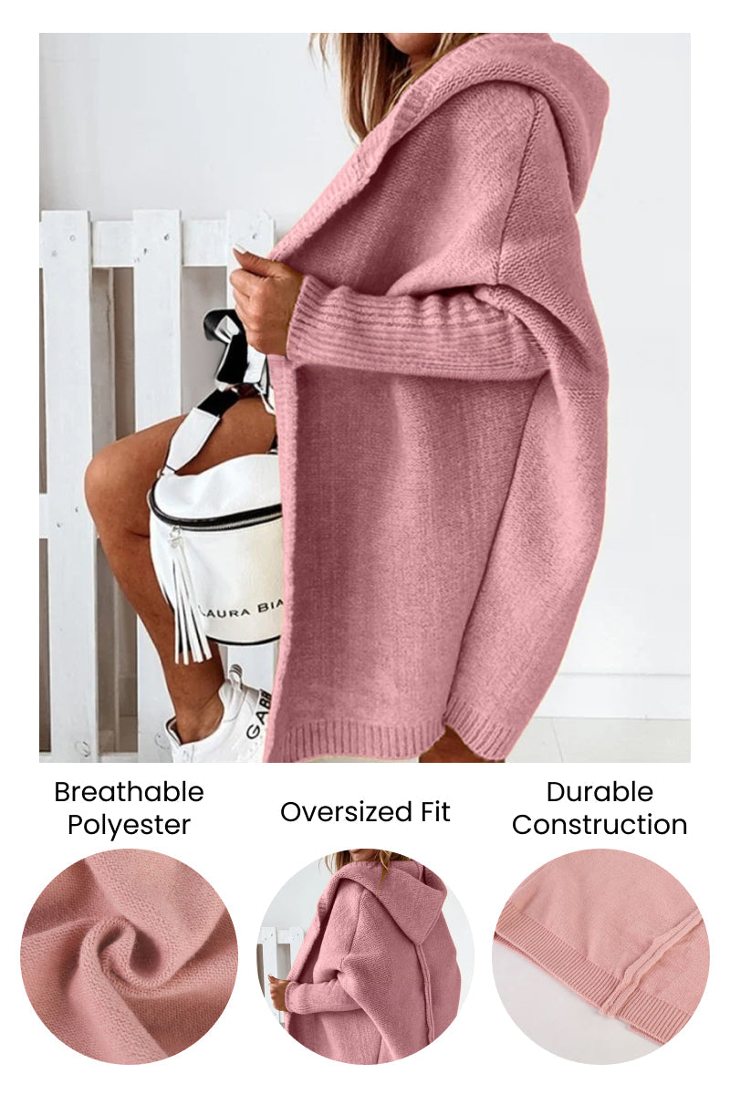 Women's Knitted Hooded Cardigan - Cozy Outdoor Chic - HoodiKnit