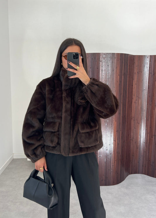 Premium Faux Fur Brown Jacket