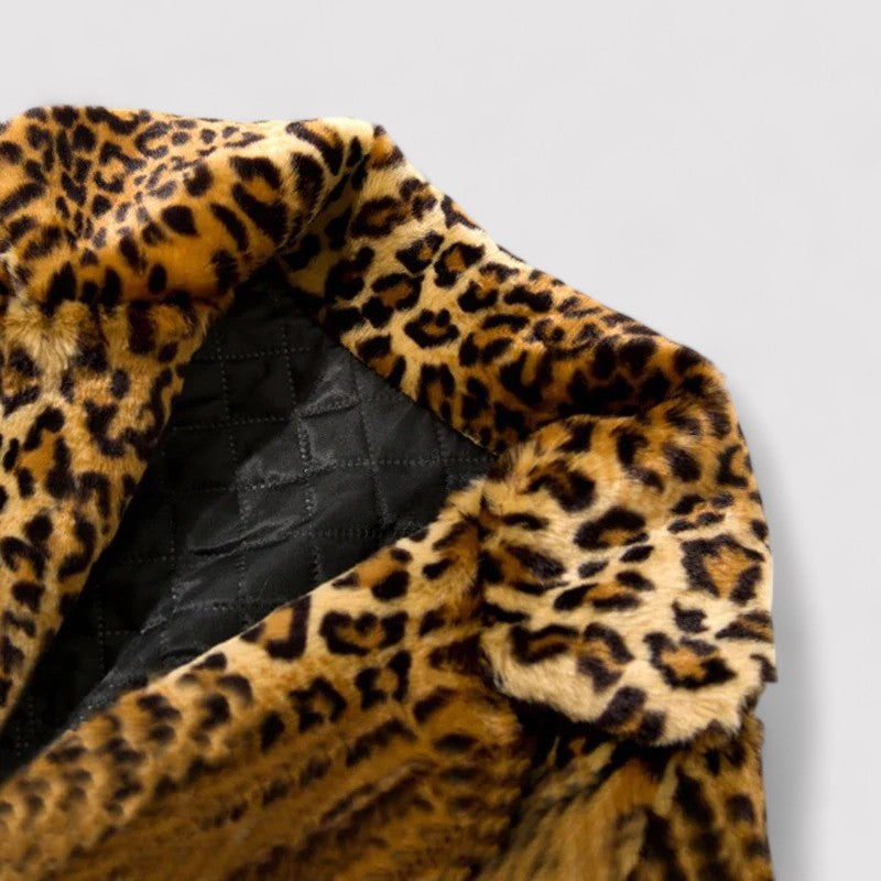 Women's Leopard Print Faux Fur Coat - WildGlam