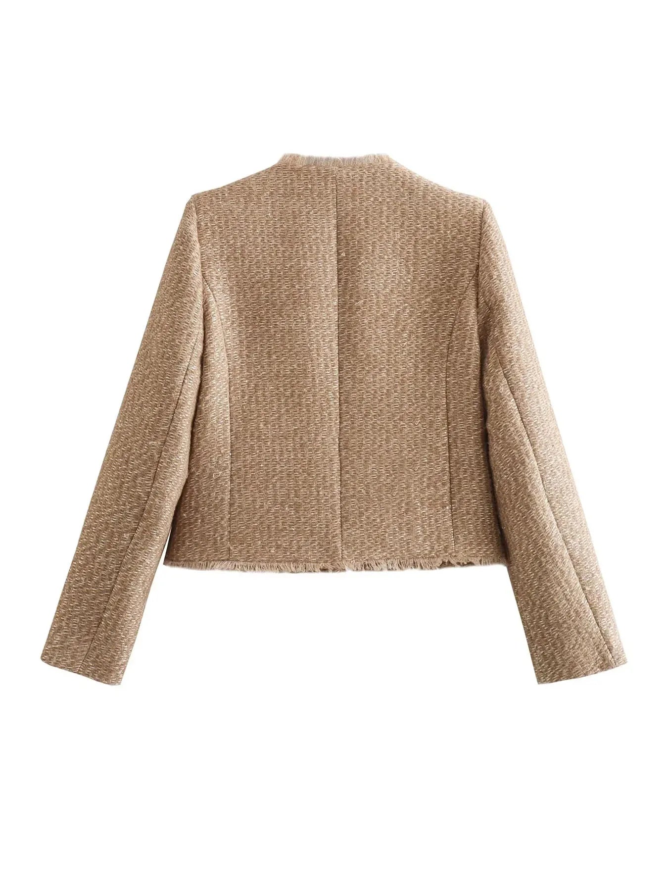 Women's Elegant Tweed Cardigan Jacket - Xiomara