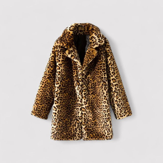 Women's Leopard Print Faux Fur Coat - WildGlam
