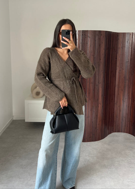 Women's Tie Front Knit Vest Relaxed Fit