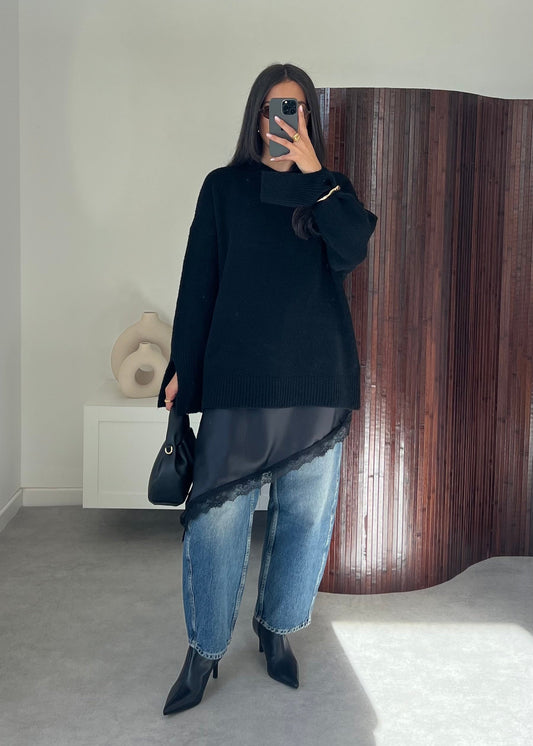 Elegant Split Sleeve Knit Sweater