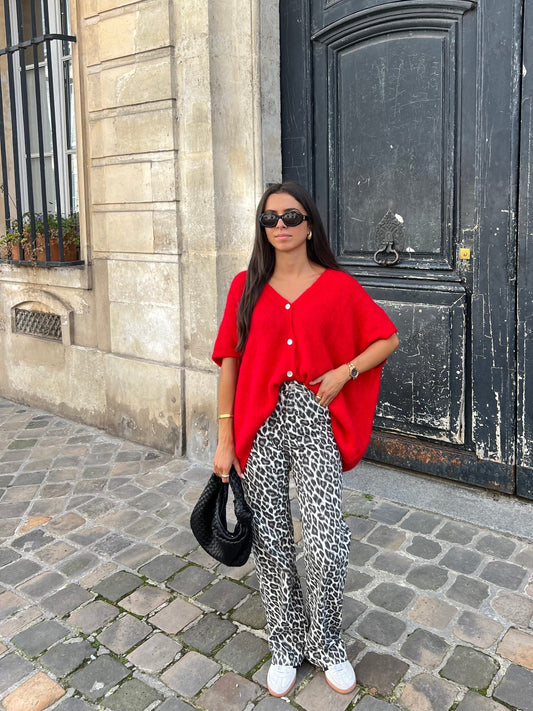 Leopard Print Straight Leg Jeans