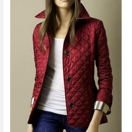 Women's Premium Cotton Slim Fit Winter Jacket - WinterGrace Burgundy