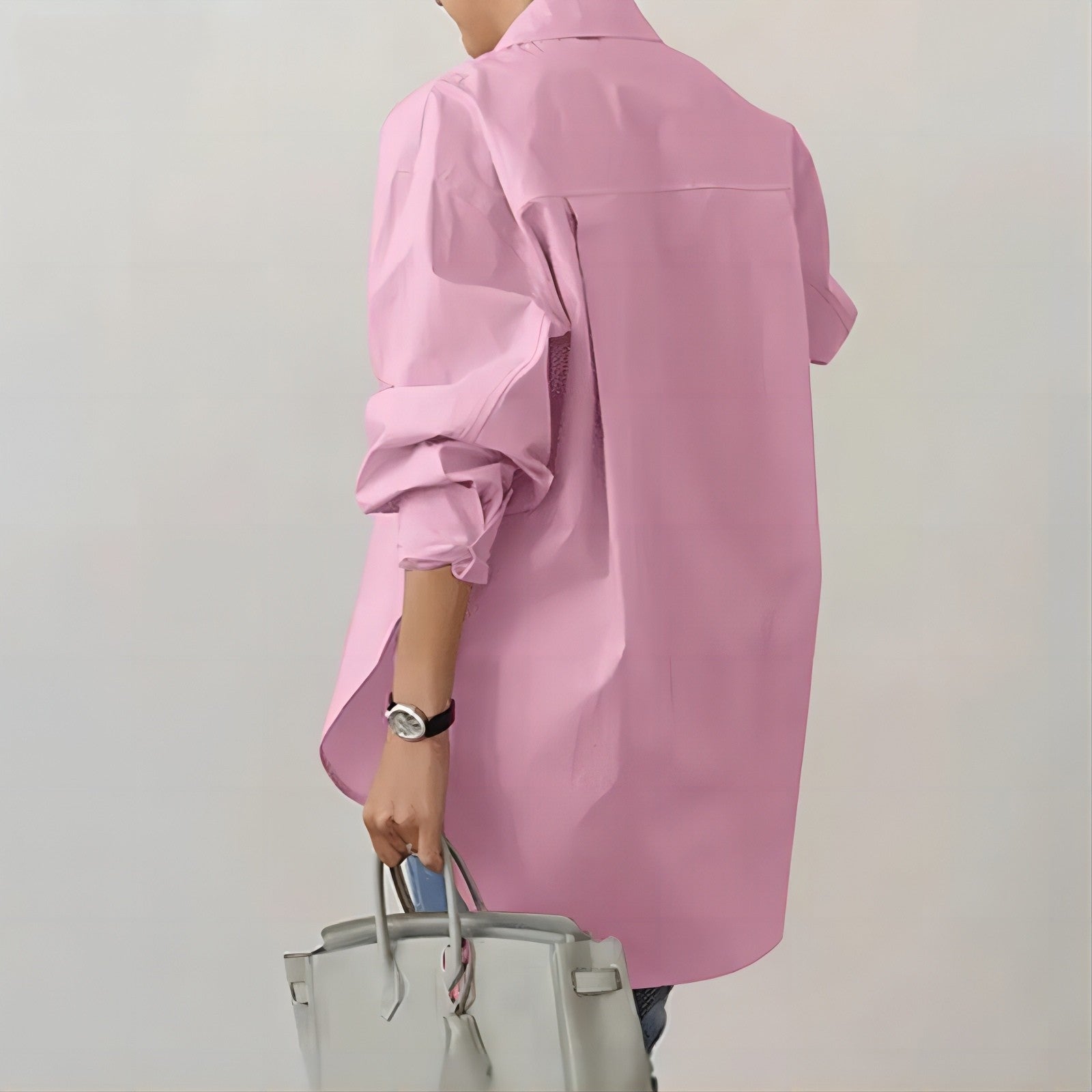 Women's Oversized Shirt - Relaxed Fit Button-Up, Everyday Chic - StyleEase