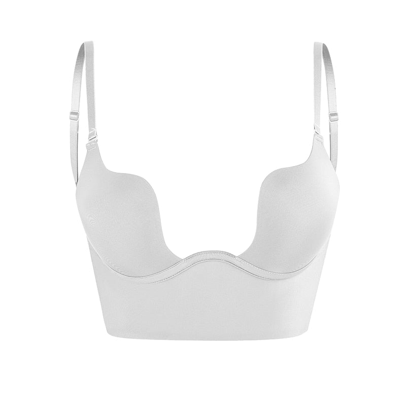 Seamless Backless Bra with Underwire Support - Couture Bra White