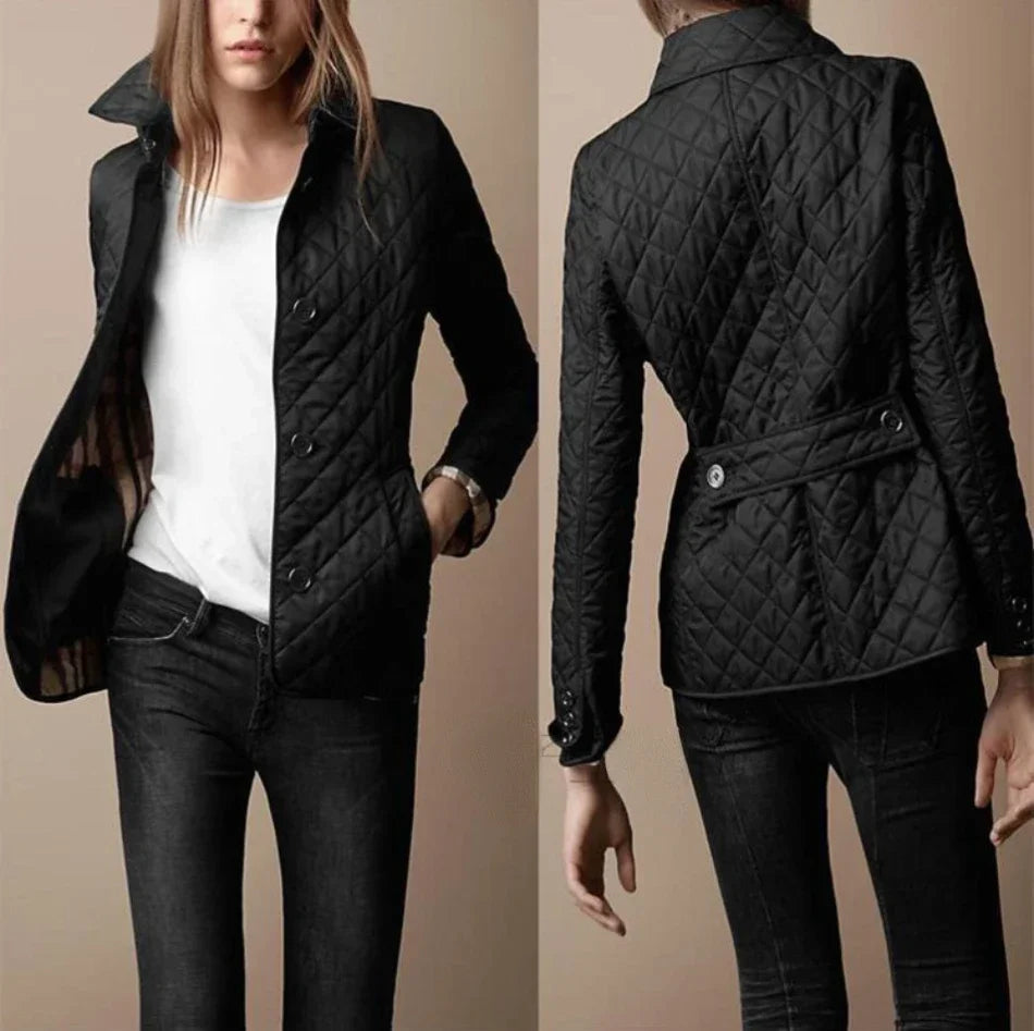 Women's Premium Cotton Slim Fit Winter Jacket - WinterGrace Black