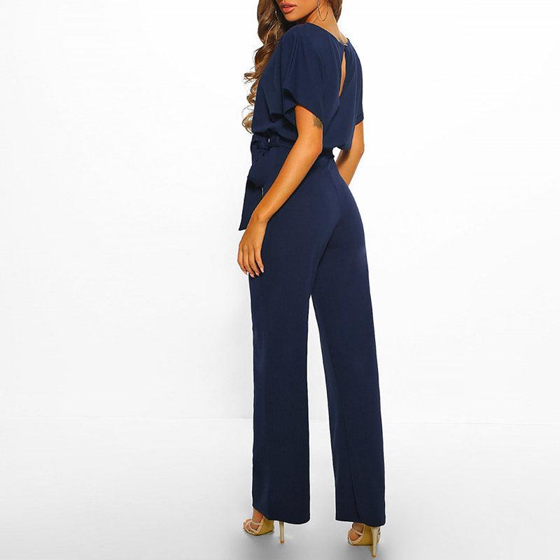Elegant Women's Belted Jumpsuit - Figure Flattering, Chic Style - Beltify