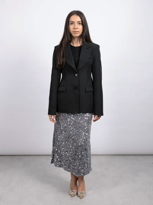 Sequin Mini Skirt - Silver Sparkle Skirt