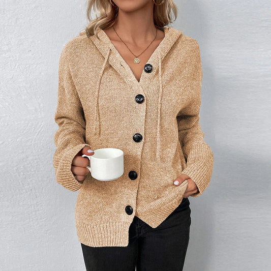 Women's Cozy Hooded Knit Cardigan - SnuggleWrap