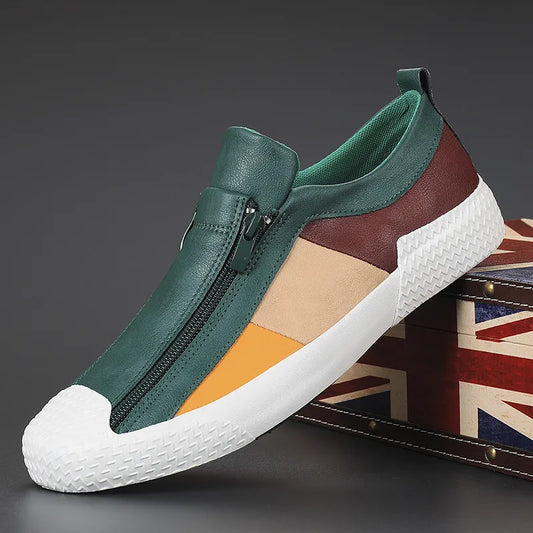 Men's Slip-On Sneakers With Zipper - PanelStride