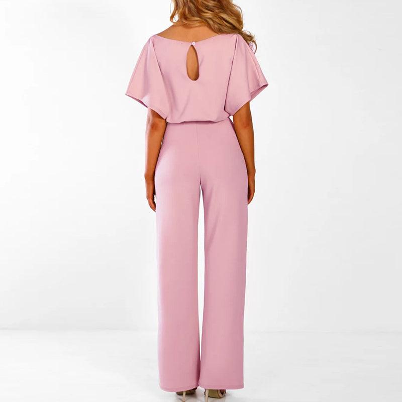 Elegant Women's Belted Jumpsuit - Figure Flattering, Chic Style - Beltify