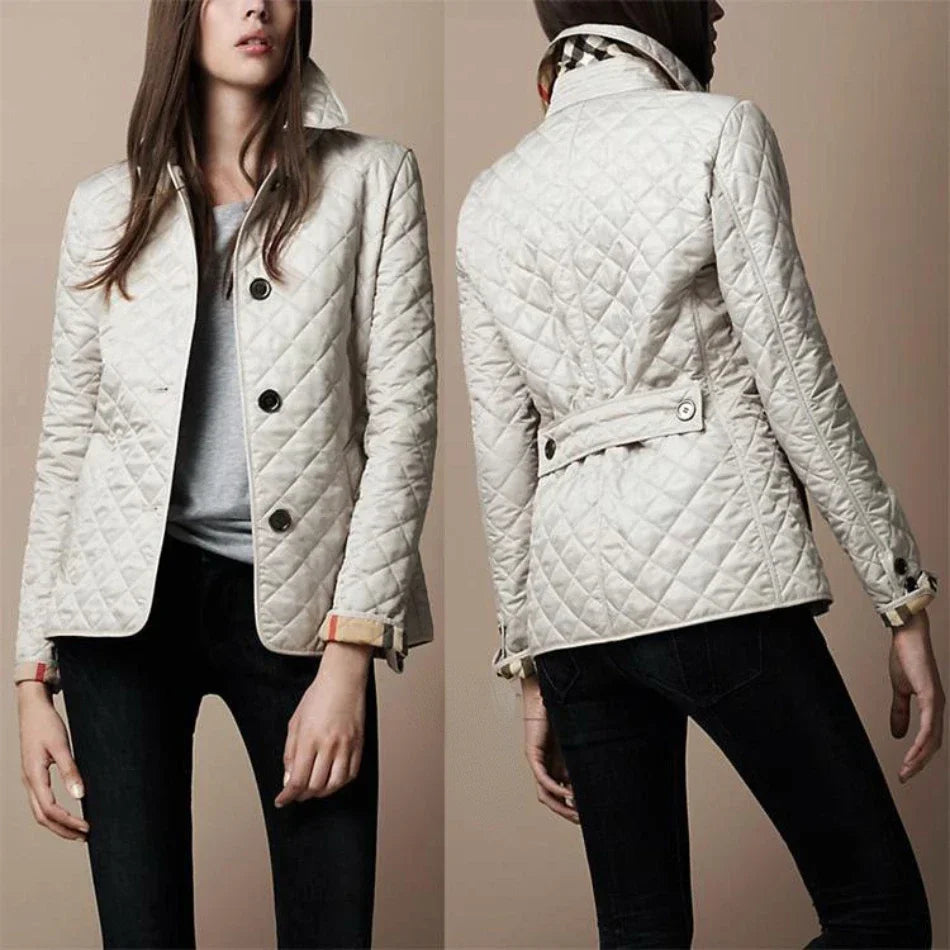 Women's Premium Cotton Slim Fit Winter Jacket - WinterGrace White