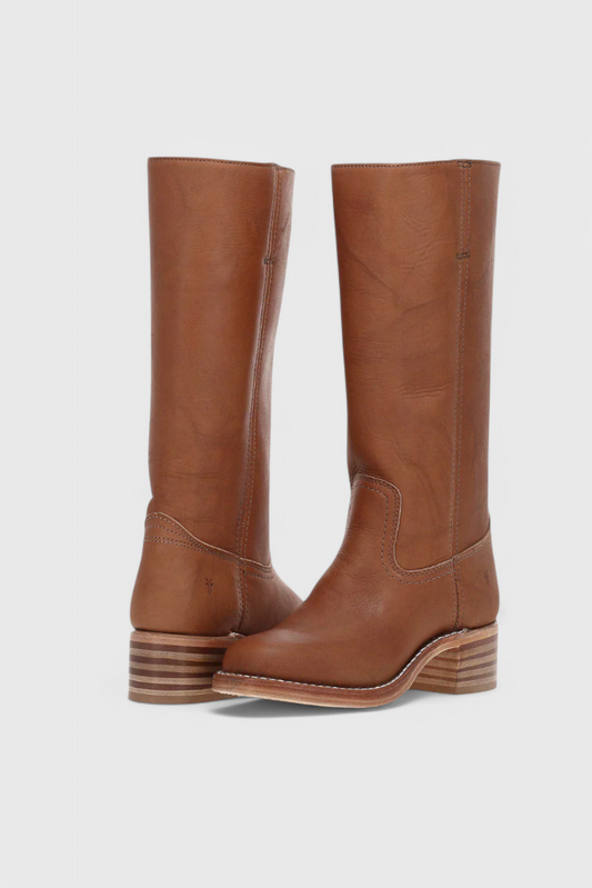 Women's Knee-High Boots with Stacked Heel