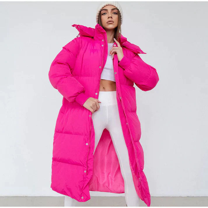 Women's Oversized Puffer Jacket Insulated Quilted Winter Coat - UrbanChic Pink