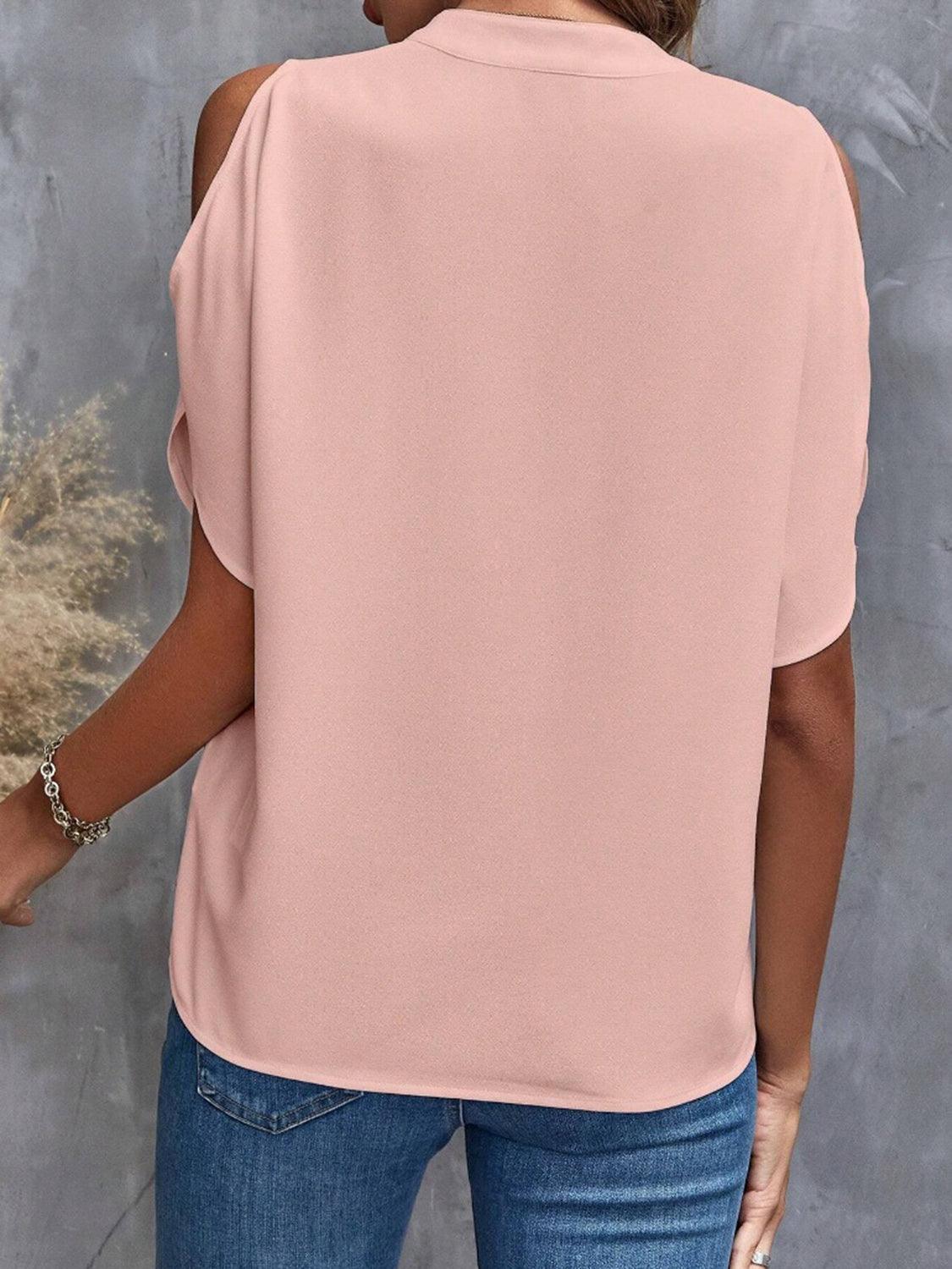 Elegant Off-Shoulder Blouse for Women - Effortless Chic, Half Sleeve - BellaTop