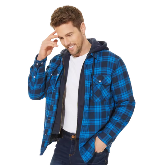 Men's Plaid Bomber Jacket - Quilted Warmth Bomber