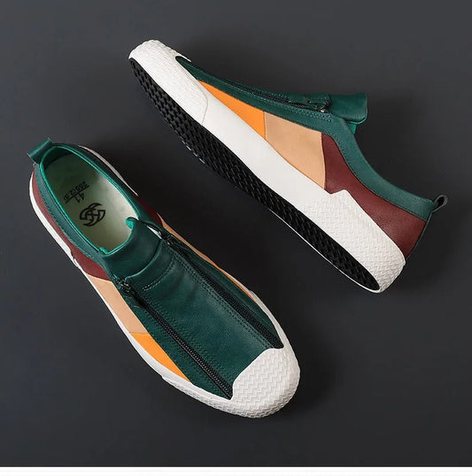 Men's Slip-On Sneakers With Zipper - PanelStride
