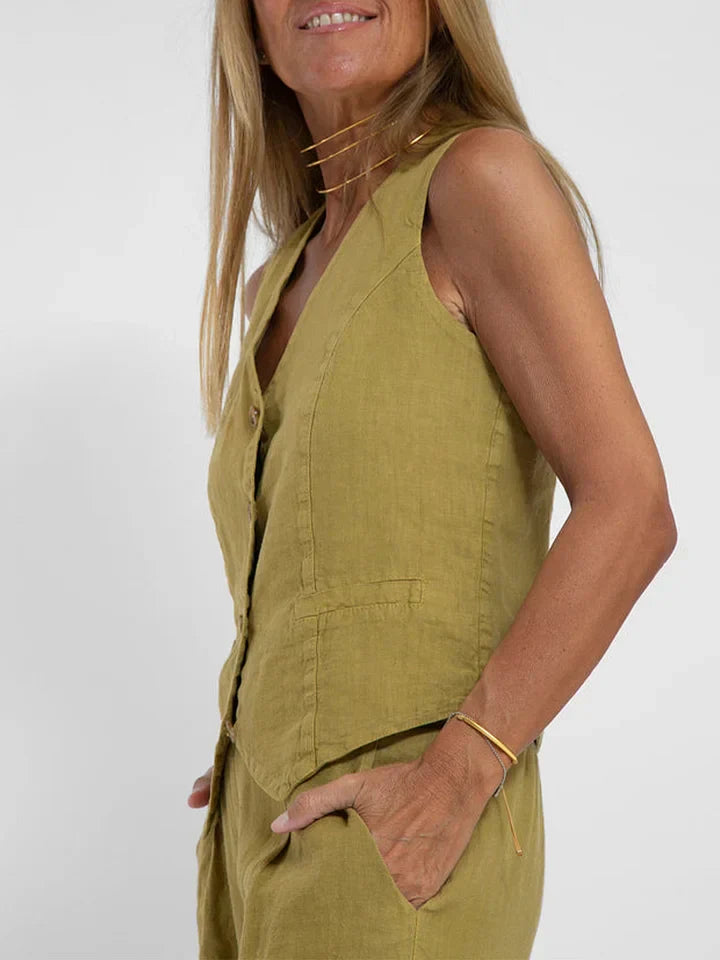 Women's Linen Vest - Tailored Fit, Lightweight & Versatile - Vestify