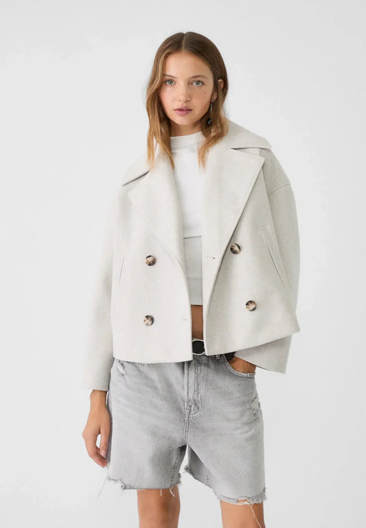 Winter Jacket: Cropped Double-Breasted - Amelia Chic